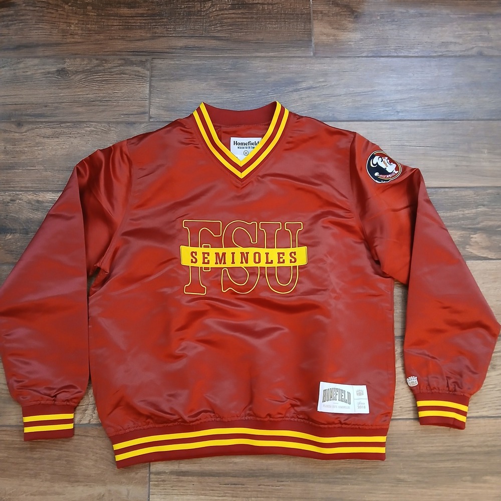 Florida State Seminoles Pullover Mens Medium Red FSU‎ Homefield Satin Jacket